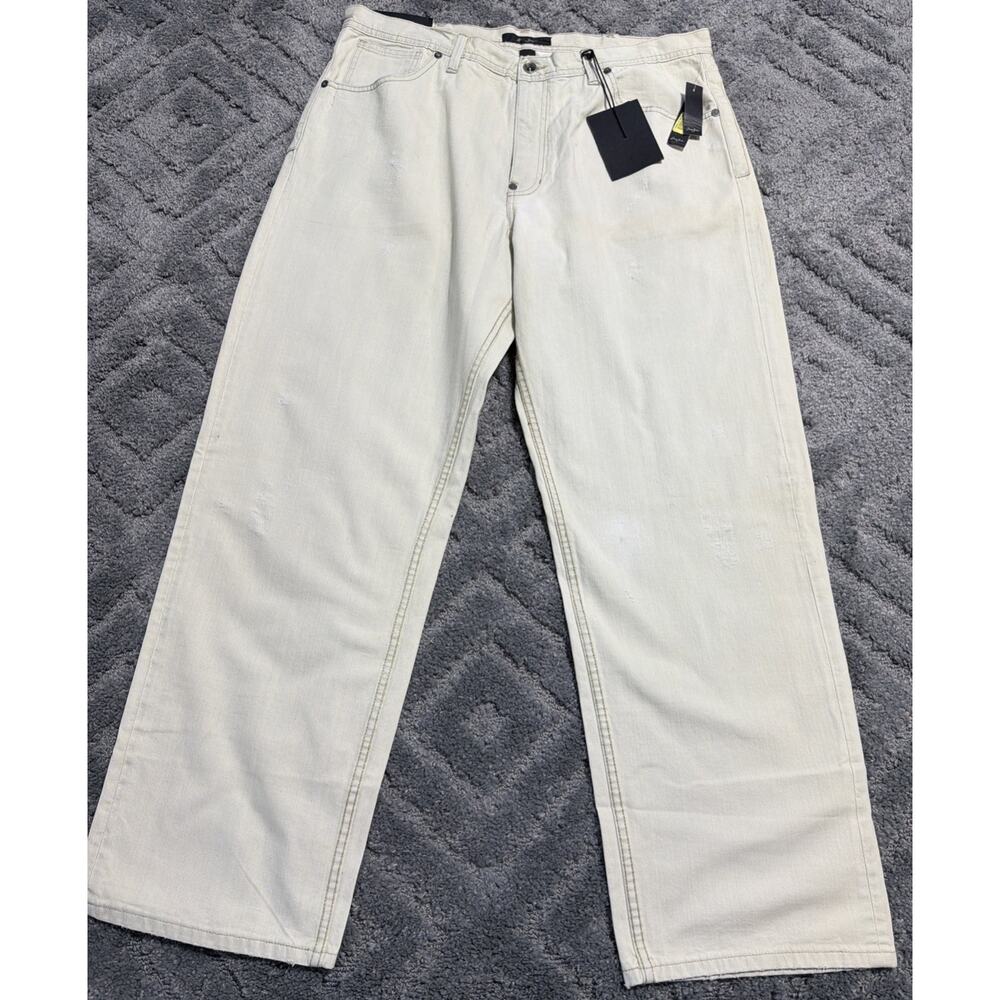 Sean John Garvey Wide Leg Jeans in Off-White